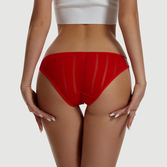 Κιλοτάκι Straps & Σχέδιο Lace Straps Sexy Women Panty Κόκκινο
