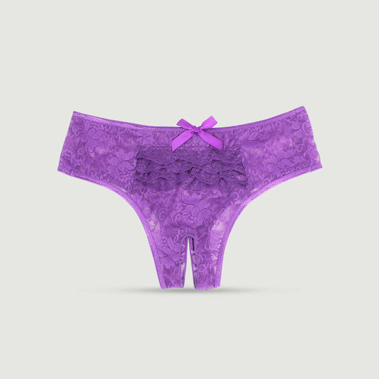 Plus Size Sexy Spitze Slip Schrittfrei Lila