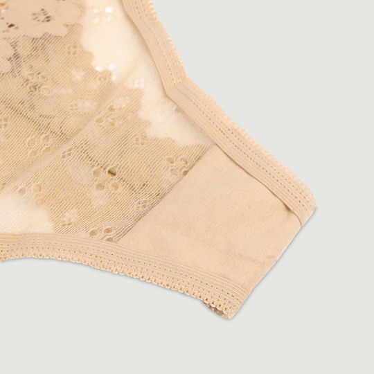 Plus Size Slip Lace Floral Sexy Nude