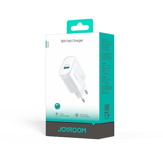 Joyroom Charger with USB-A Port and USB-C Cable 18W White (JR-TF4)
