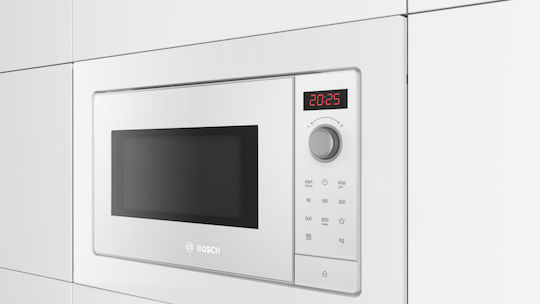 Bosch Εντοιχιζόμενος Φούρνος Μικροκυμάτων 20lt Λευκός