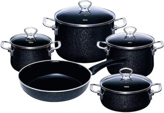 Riess Black Magic Σετ Κατσαρόλες από Αλουμίνιο με Κεραμική Επίστρωση 5τμχ