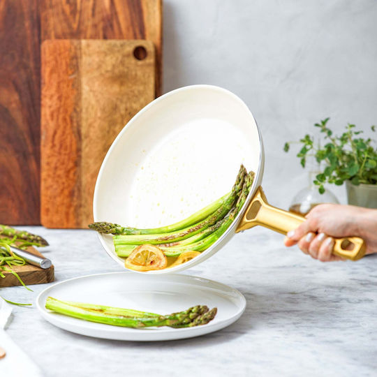 Green Pan Padova Reserve Cookware Set Made of Aluminum Cream White with Ceramic Interior Coating 2 Pieces