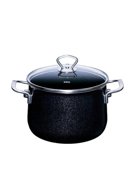 Riess Black Magic Pots Set from Aluminum with Ceramic Interior Coating 5 Pieces