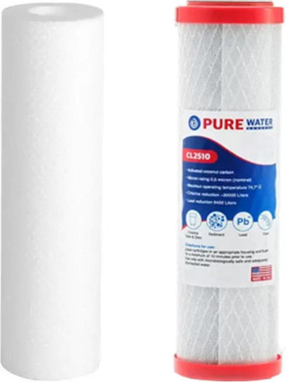 Filtrato Double Under Sink Water Filter Device 1/4'' Pipe Cross Section with Faucet and Replacement Filter 57-0073/32