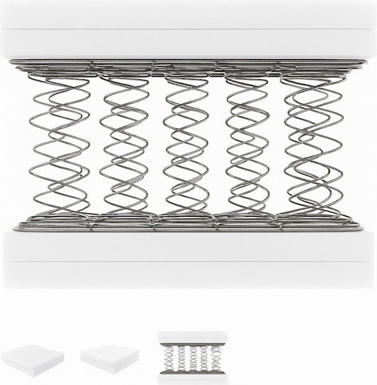 Weißes Casual Einzeln Orthopädisches Matratze 90x190cm mit Bonell-Federn