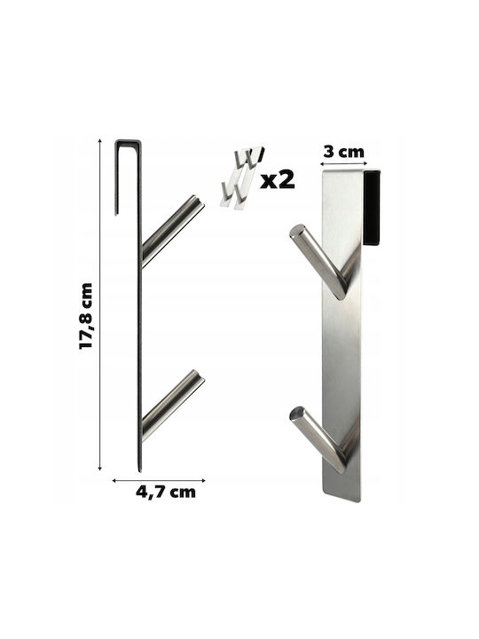 Kadax Double Silver Bathroom Hook