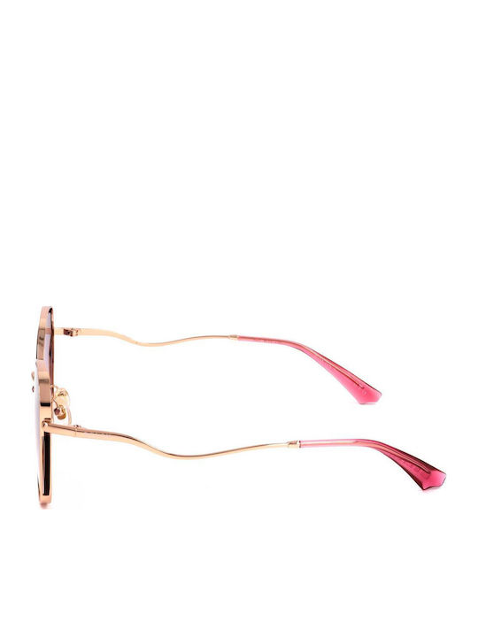 Bolon Women Sunglasses with Rose Gold Metallic Frame and Gradient Lens BL7121A33