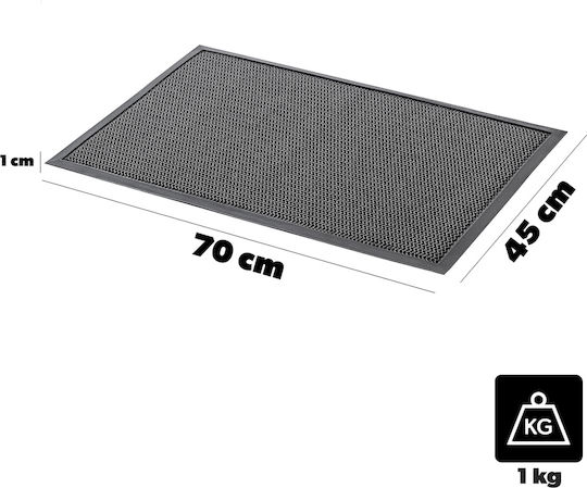 Kadax Covoraș De Intrare Antiderapant Din Cauciuc Negru 70x45cm Grosime 10mm