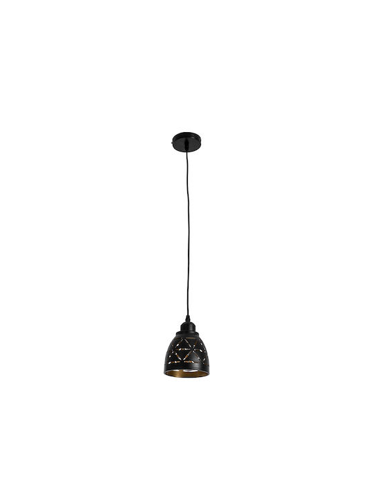 GloboStar Coolie Pendant Light Black Bell with Socket E27 13x13cm
