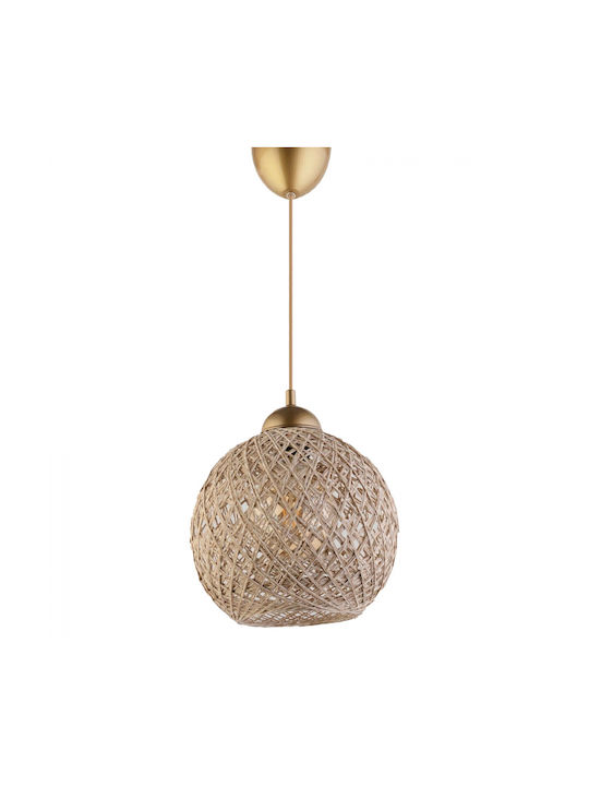 HomeMarkt Κρεμαστό Φωτιστικό Μπεζ Boho με Σχοινί για Ντουί E27 22x5x55εκ.