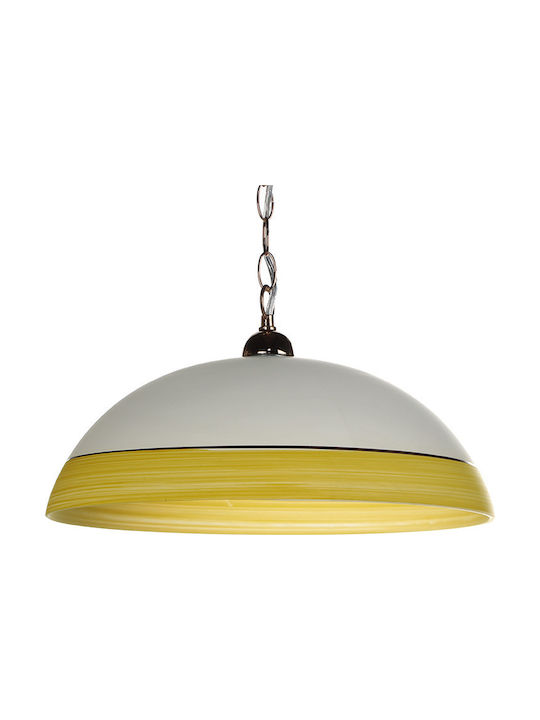 Klikareto Single light Pendant Light Yellow Bell with Socket E27 40cm