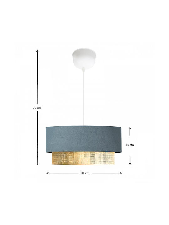 Megapap Lucifer Pendant Light Blue with Socket E27 30x15x70cm
