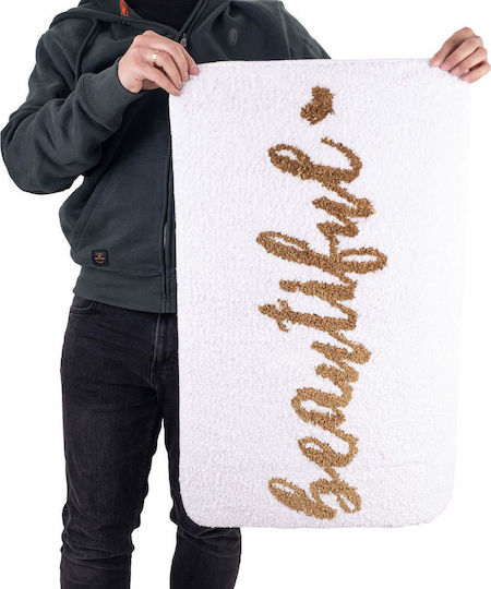 Kadax Rutschfestes Badematte Mikrofaser 37980 Weiß 80x50cm