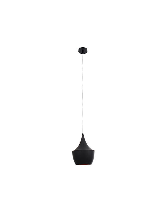 VenCore Pendant Light Black Bell with Socket E27 24x24x30cm