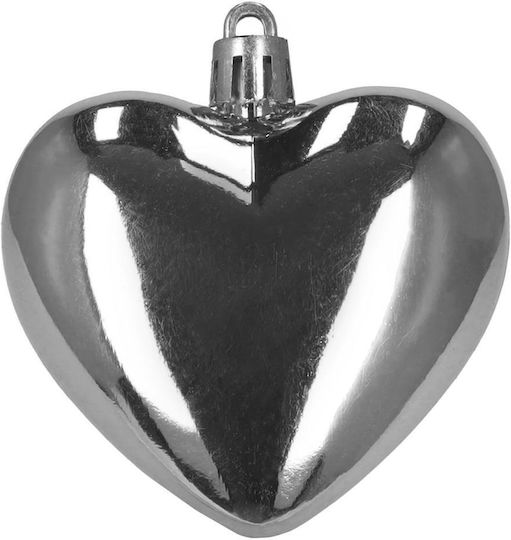 Sersimo Weihnachtsbaumschmuck Herzformen Kunststoff 4-7 Cm Silber
