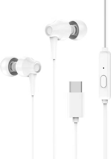 Vidvie In-ear Handsfree Ακουστικά με Βύσμα USB-C Λευκό