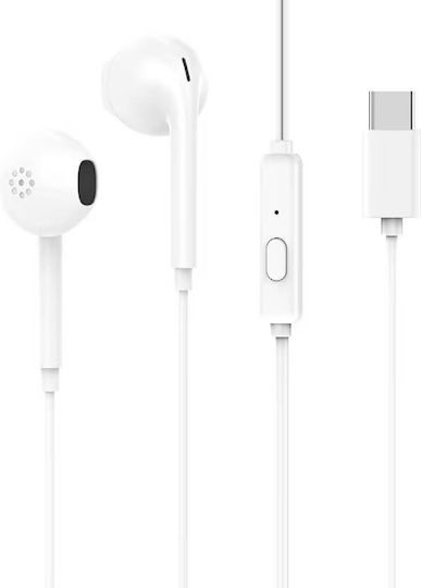 Vidvie In-ear Handsfree Ακουστικά με Βύσμα USB-C Λευκό