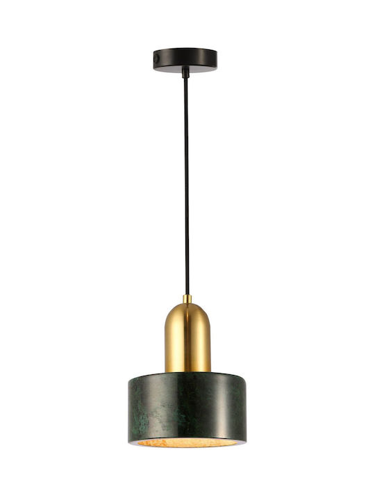Viokef Marble Pendant Light Green Rail with Socket E27 25x140x140cm