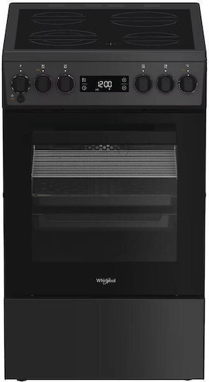 Whirlpool Aragaz 60l cu Plită Ceramică L50cm Gri