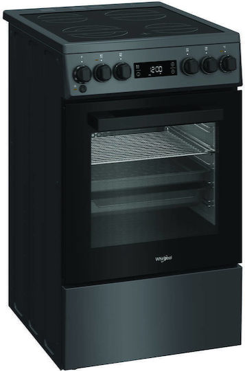 Whirlpool Aragaz 60l cu Plită Ceramică L50cm Gri