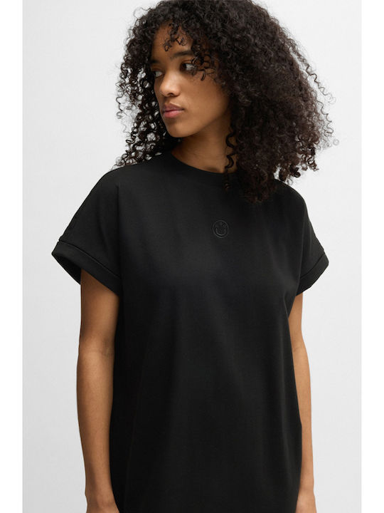 Summer Midi T-Shirt Dress Black