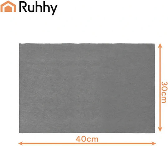 Microfiber Ruhhy Car Microfiber Cloths for Windows 280gsm Gray 40x30cm 3 Pieces