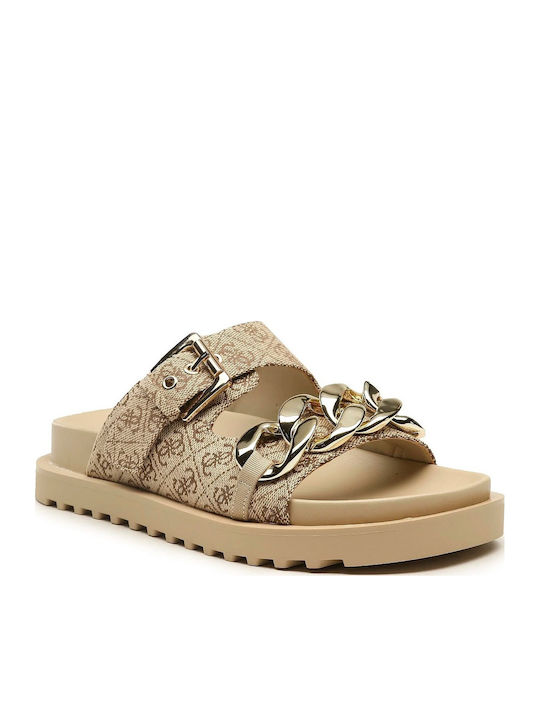 Fatema Γυναικεία Σανδάλια Flatforms Μπεζ