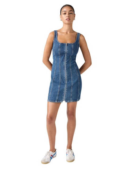 Mini Denim Dress Blue