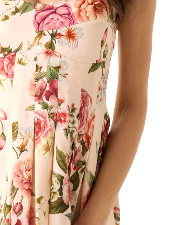Summer Midi Dress for Wedding Christening Open Back Floral