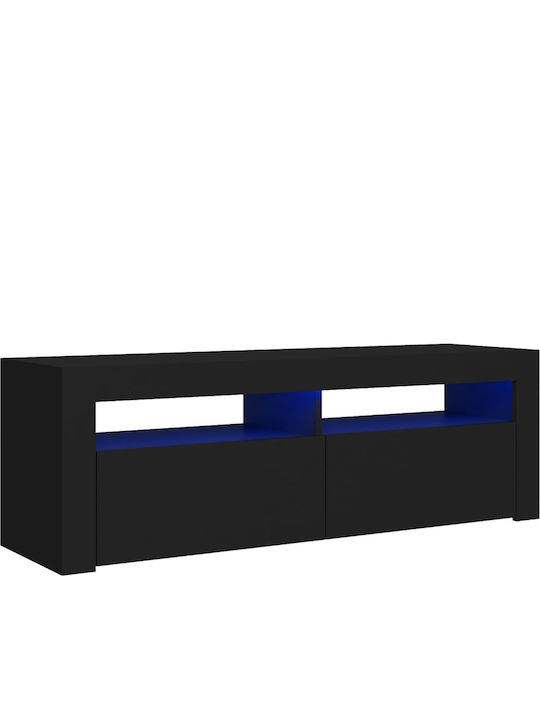 TV-Ständer mit LED-Beleuchtung Schwarz M120xT35xH40cm