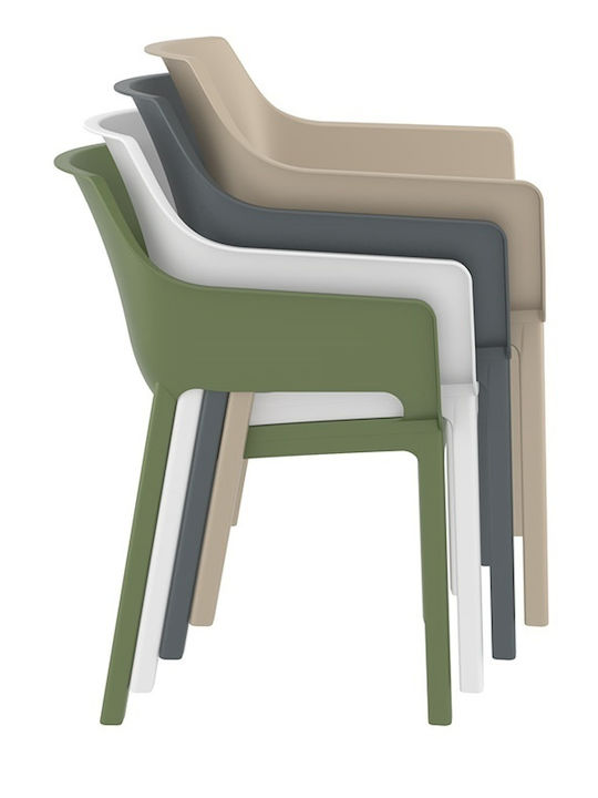 Scaun de Exterior din Polipropilenă Dora Gri Închis 58x59x80cm