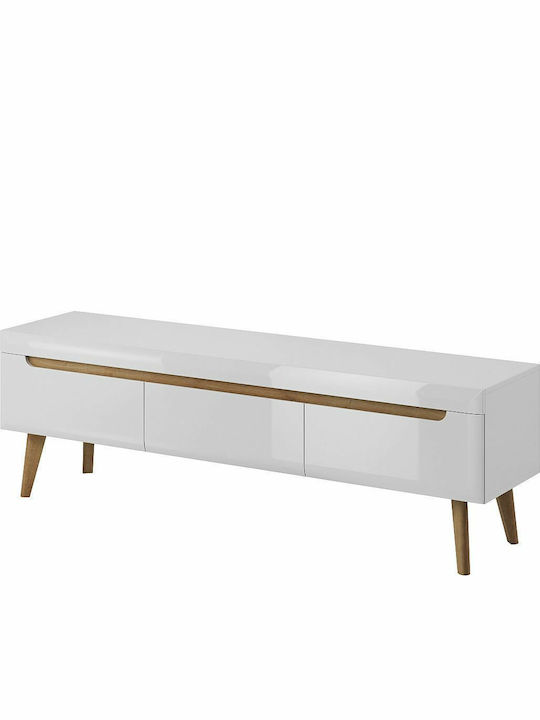 TV Stand Nordi White Higloss White Riviera M160xD40xH50cm