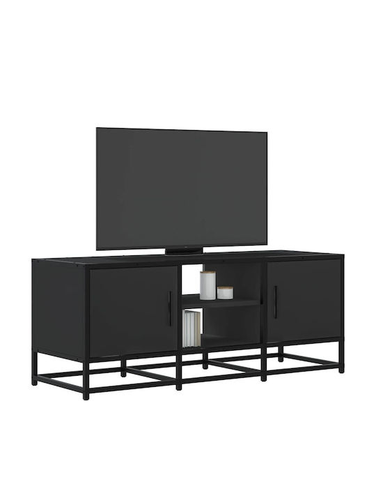 TV Stand Made of Metal & Wood Black L100xD35xH41cm