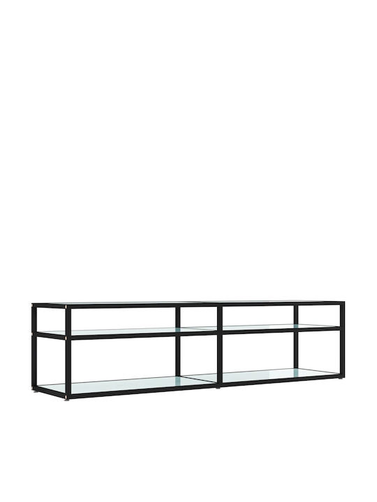 TV-Ständer aus Metall & Glas Schwarz M160xT40xH40,5cm