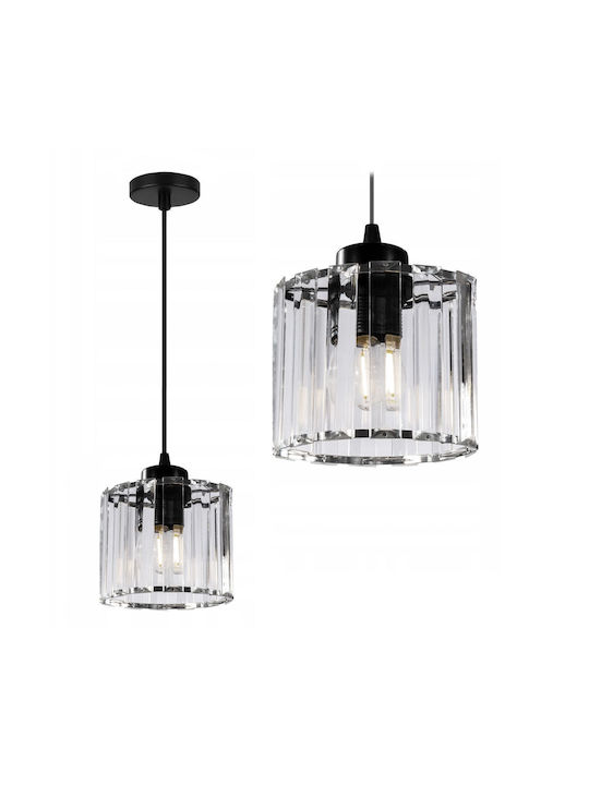 Toolight Lustră Negru cu cristale