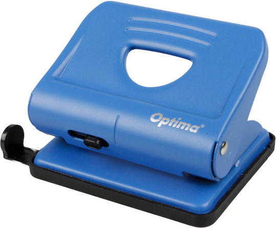 Capsator Perforator Metalic Caps Optima Pentru 20 Foi Optima Premium Mp20 Albastru