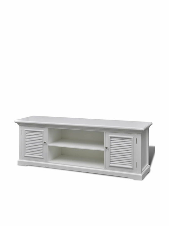Έπιπλο Τηλεόρασης Λευκό Μ121xΠ31xΥ42cm