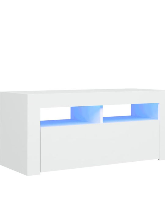 TV-Ständer mit LED-Beleuchtung Weiß M90xT35xH40cm