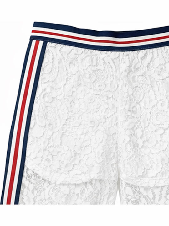 Pantalon Larg din Material Textil pentru Copii WHITE