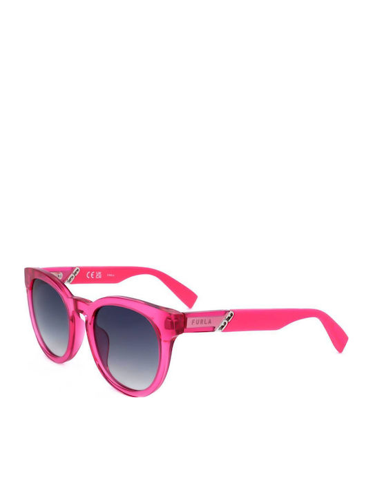 Furla Women's Sunglasses with Pink Plastic Frame and Gray Lens