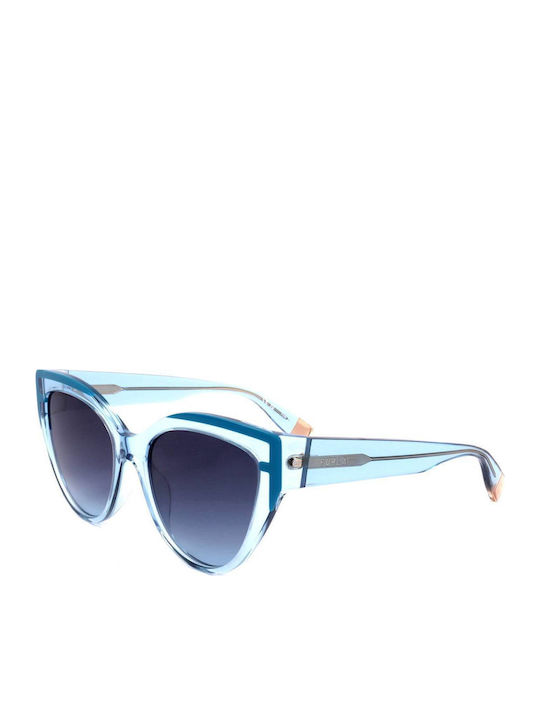 Furla Women's Sunglasses with Blue Plastic Frame and Blue Gradient Lens