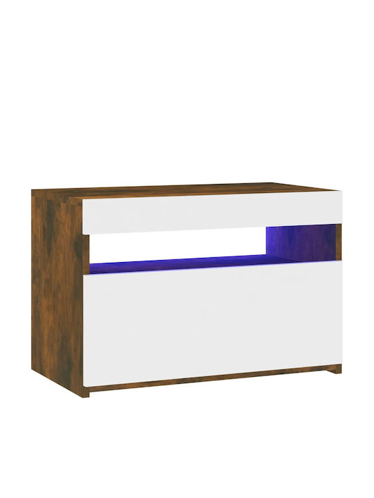 Έπιπλο Τηλεόρασης με Φωτισμό LED Καφέ Μ60xΠ35xΥ40cm