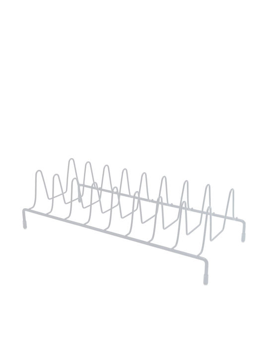 Cabinet Dish Rack Metallic in White Color 15x34x10cm