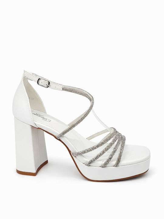 Sandals with Strass White