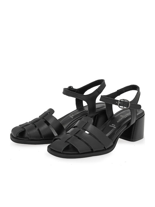 Leather Black Sandals W455A1253002-Black Nappa