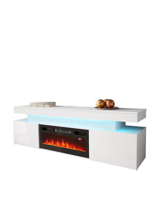 Έπιπλο Τηλεόρασης Glossa 2d Λευκό Μ190xΠ41xΥ59cm