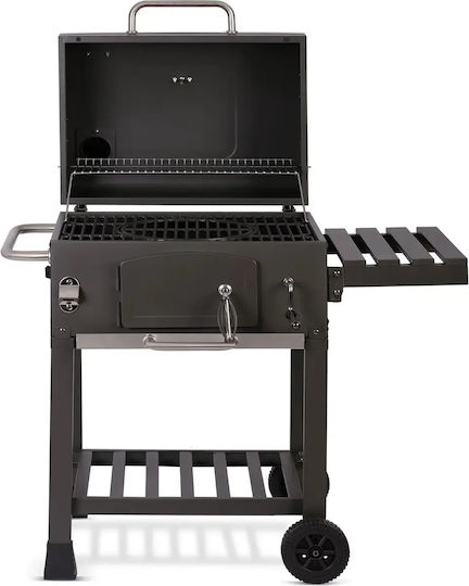 Smartic Rostfreier Stahl Holzkohlegrill mit Thermometer 43x43cm