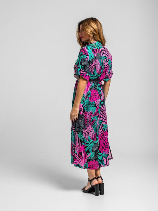 Sommer Midi Hemdkleid Blumen