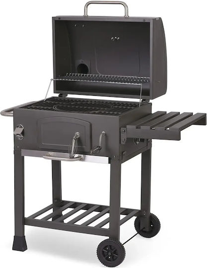 Smartic Rostfreier Stahl Holzkohlegrill mit Thermometer 43x43cm